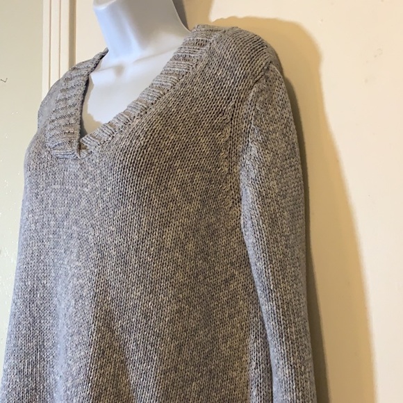 Pure Hand-knit Pull Over V-Neck Cotton Sweater, L - Picture 2 of 8